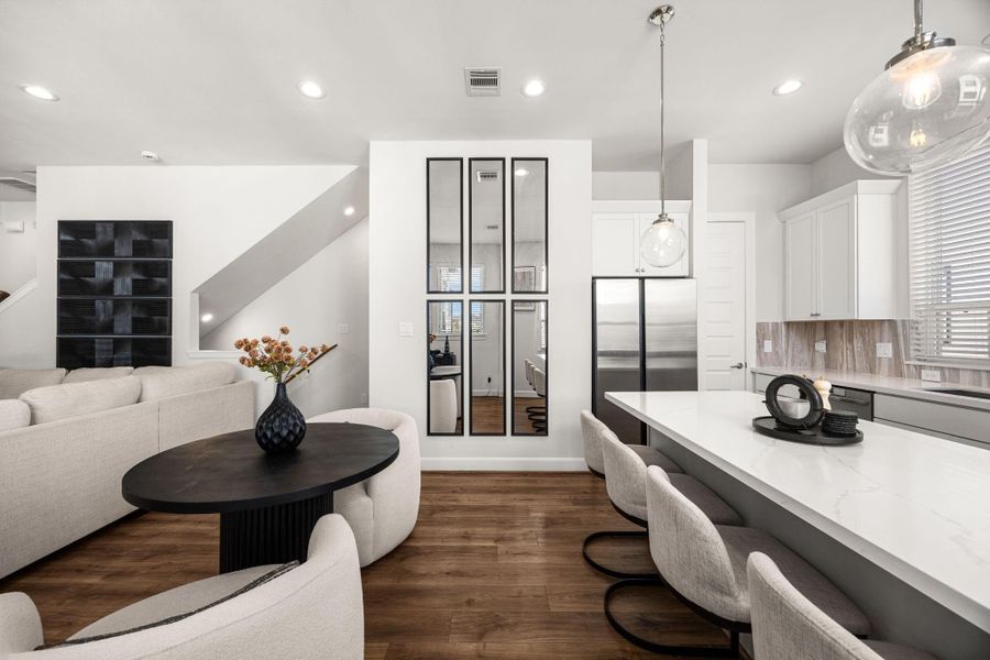 Furnished interior view inside a new home in The Corner At Buffalo Pointe, Houston (Image 19).