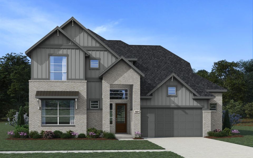 Representative exterior photo of a completed home built from the Rivers – 60′ Lot by Chesmar Homes in Lakes of Cane Island, Katy, TX (Image 9).