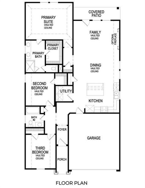 2D floor plan layout of this home in The Meadows, Krum, TX (Image 5).
