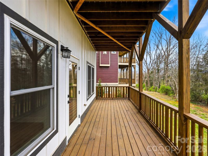 Exterior details and patio area of a home in , Asheville (Image 31).