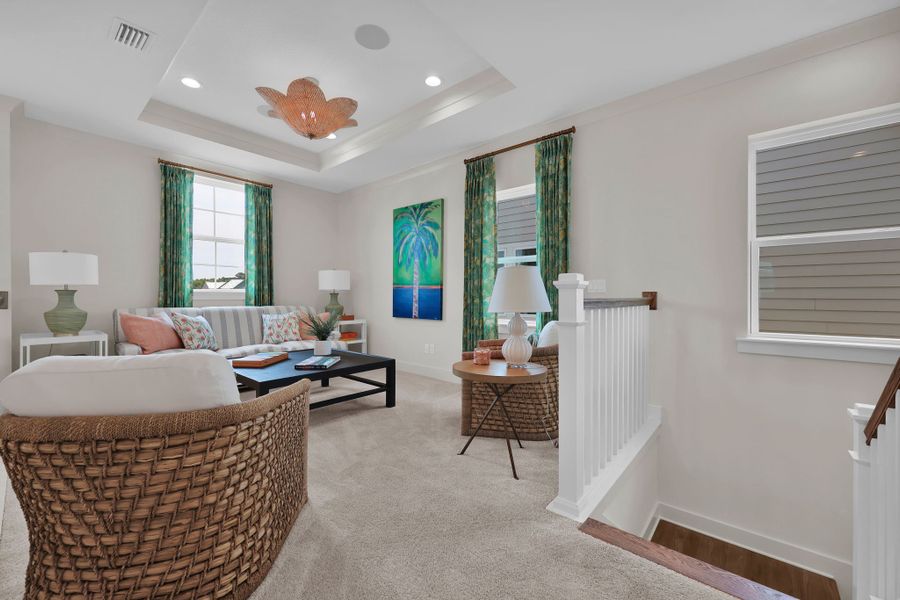 Representative furnished interior of a home built from the Scarlett by Riverside Homes in Mariposa at EverRange 50' Series, Jacksonville (Image 52).