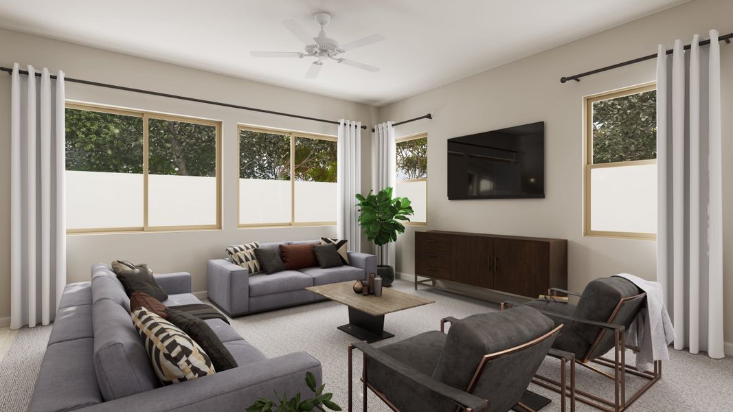 Representative furnished interior of a home built from the Sierra Plan 3509 by Tri Pointe Homes in Soleo, San Tan Valley (Image 6). Representative furnished interior of a home built from the Sierra Plan 3509 by Tri Pointe Homes in Soleo, San Tan Valley (Image 6).