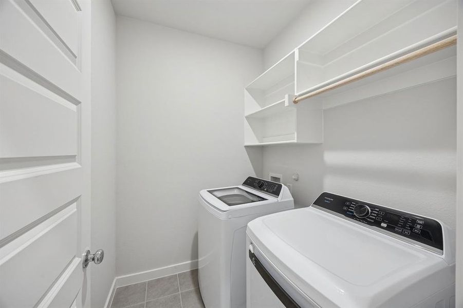 Utility room in the Oak II home plan by Trophy Signature Homes – REPRESENTATIVE PHOTO