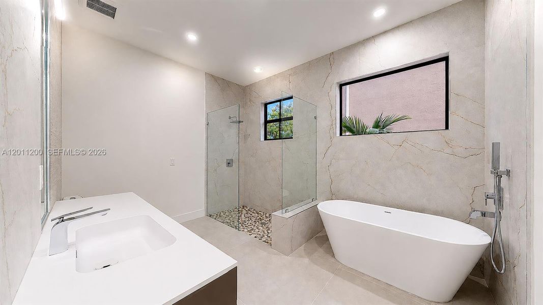 Furnished interior view inside a new home in , Miami Lakes (Image 61).