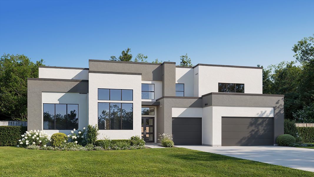 Representative exterior photo of a completed home built from the 5573S by Perry Homes in Jubilee 80', Hockley, TX (Image 2). Representative exterior photo of a completed home built from the 5573S by Perry Homes in Jubilee 80', Hockley, TX (Image 2).