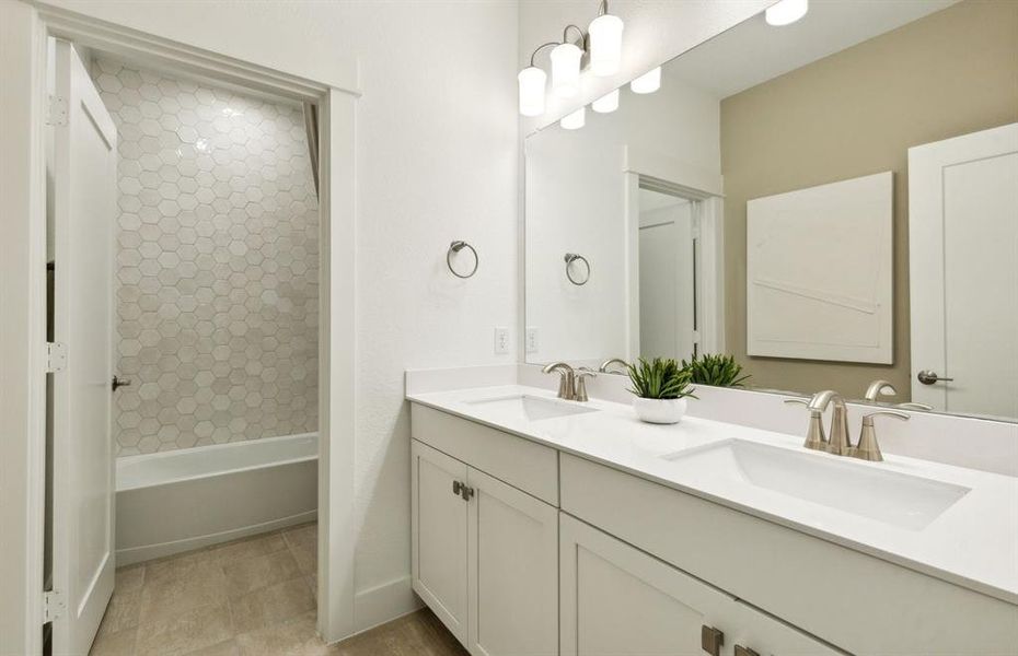 *actual home, furniture not included - Spacious secondary bathroom