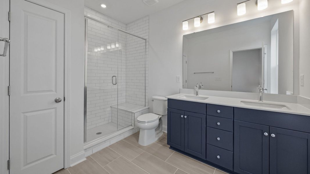 The Landon Plan in River District by DBR Homes in Charlotte, N.C - Primary Bathroom The Landon Plan in River District by DBR Homes in Charlotte, N.C - Primary Bathroom