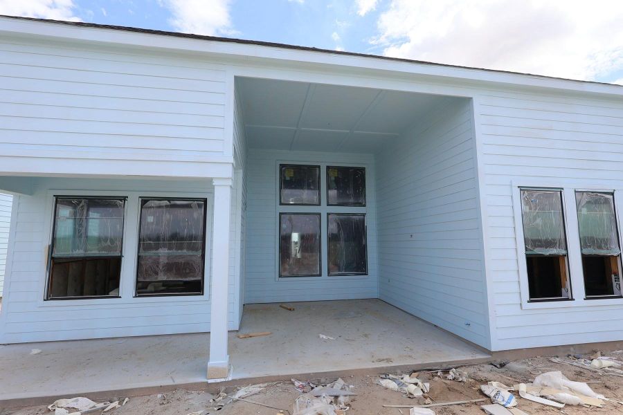 Exterior details and patio area of a home in Bridgeland Central: Emerald Heights - Enclave Collection, Cypress (Image 2).