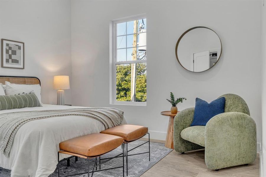 Bedroom featuring light wood-type flooring