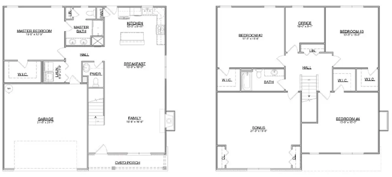 2D floor plan layout for the The Bartlett by Smithbilt Homes in Belltown, Powell, TN (Image 2).