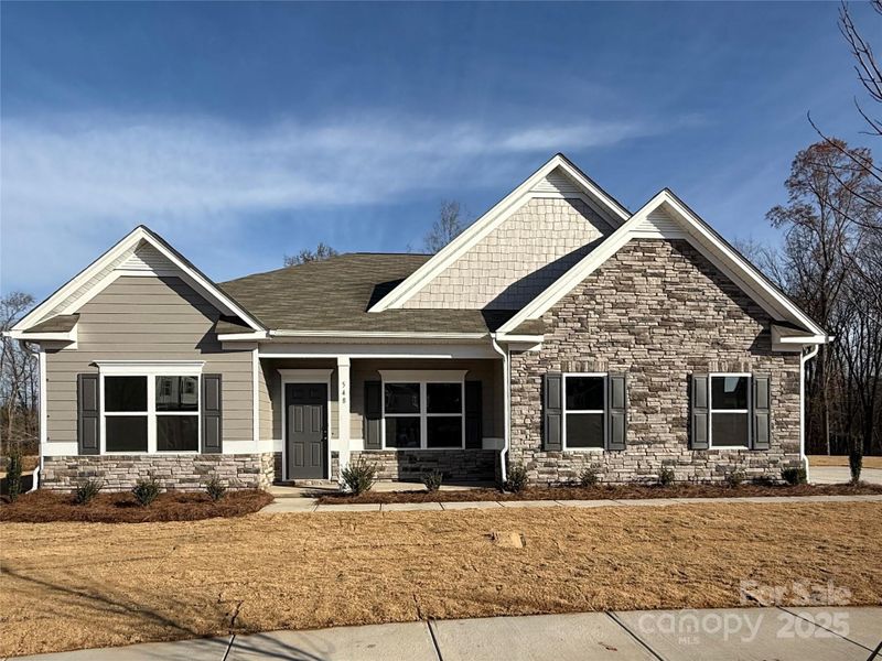 Front exterior of a new home in Cedar Meadows, Monroe, NC, highlighting curb appeal (Image 16).