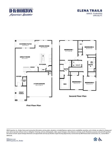 2D floor plan layout of this home in Elena Trails, Maricopa, AZ (Image 4).