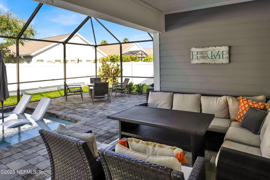 Exterior details and patio area of a home in Seaside Vista, St. Augustine (Image 30). Exterior details and patio area of a home in Seaside Vista, St. Augustine (Image 30).