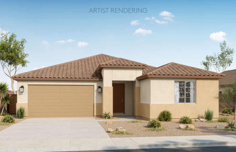 Representative exterior photo of a completed home built from the Verona by Pulte Homes in Shadow Ridge, Avondale, AZ (Image 1). Representative exterior photo of a completed home built from the Verona by Pulte Homes in Shadow Ridge, Avondale, AZ (Image 1).
