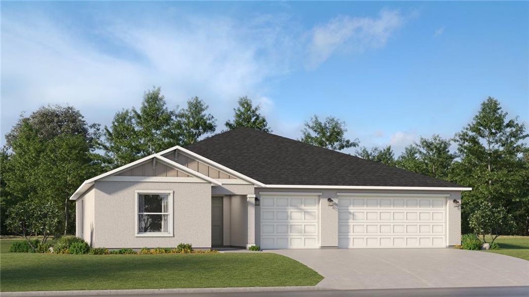 Front exterior of a new home in Storey Creek: Executive Key Collection, Kissimmee, FL, highlighting curb appeal (Image 2).
