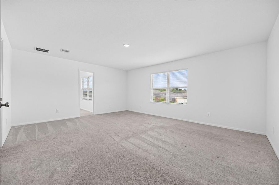 Master bedroom is big enough for a California King bed along with a dresser. Master bedroom is big enough for a California King bed along with a dresser.