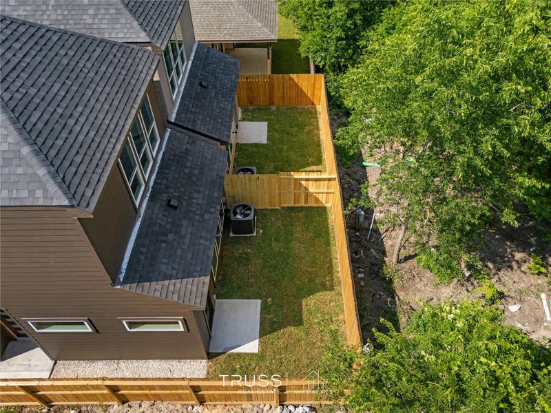 The backyard offers a spacious outdoor area with room to relax, entertain, or personalize to fit your lifestyle.
