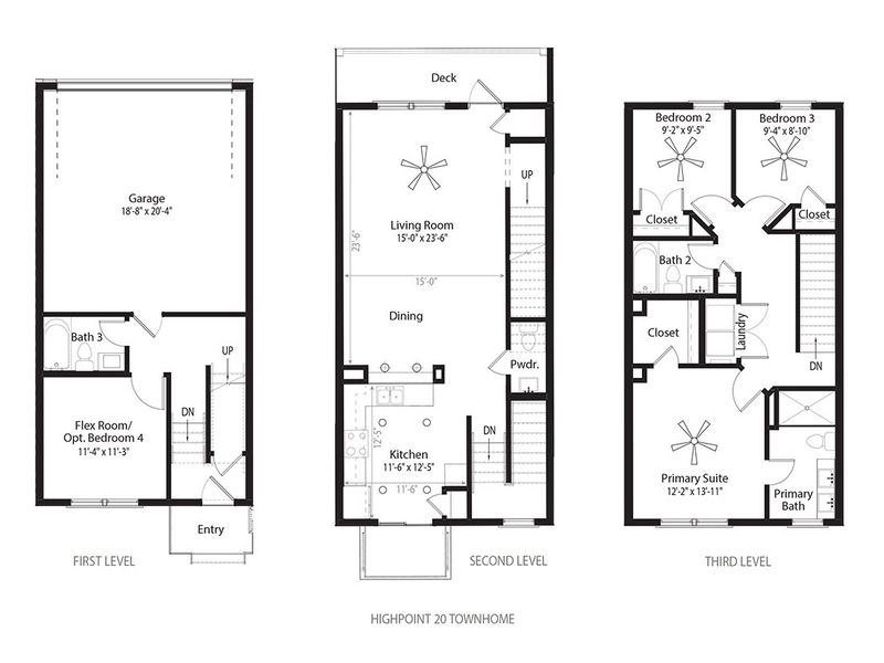 3270 Tasker Dr., LOT 211 • Highpoint 20 Townhome Floor Plan 3270 Tasker Dr., LOT 211 • Highpoint 20 Townhome Floor Plan