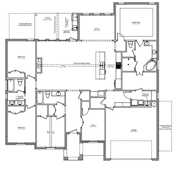 2D floor plan layout for the The Ellen by Reece Homes in Greens Prairie Reserve, College Station, TX (Image 5). 2D floor plan layout for the The Ellen by Reece Homes in Greens Prairie Reserve, College Station, TX (Image 5).