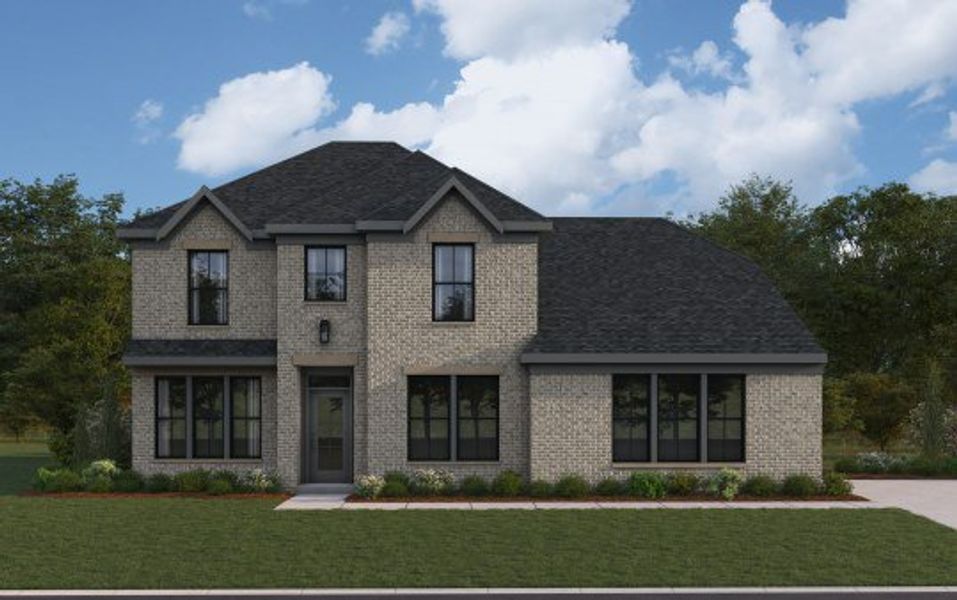 Representative exterior photo of a completed home built from the Winston by Fischer Homes in Twin Lakes, Hoschton, GA (Image 12).