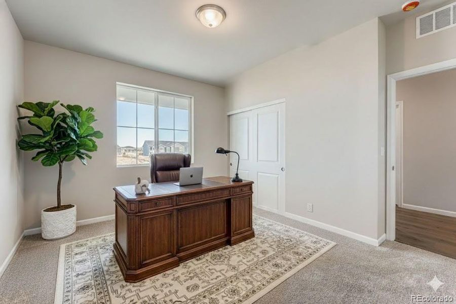 Photo is staged with actual home