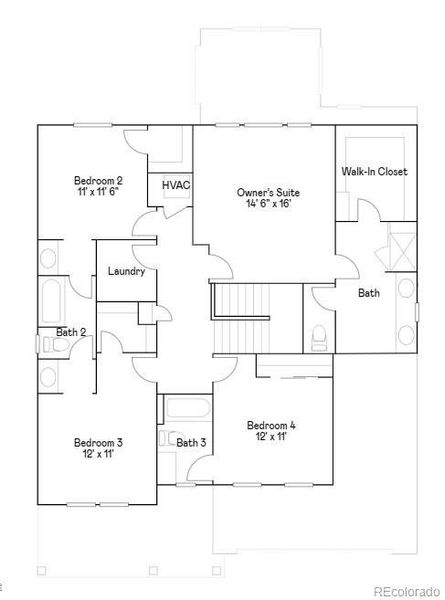 2D floor plan layout of this home in Willow Bend: The Monarch Collection, Thornton, CO (Image 3).