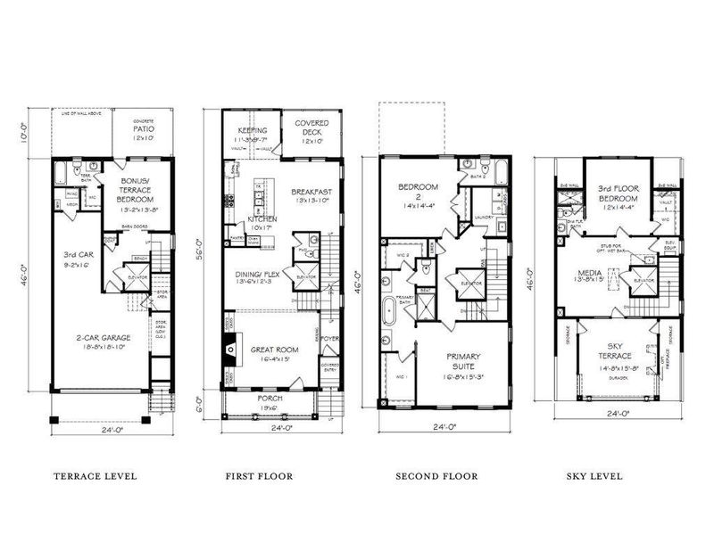 2D floor plan layout of this home in Laurel View, Suwanee, GA (Image 5).