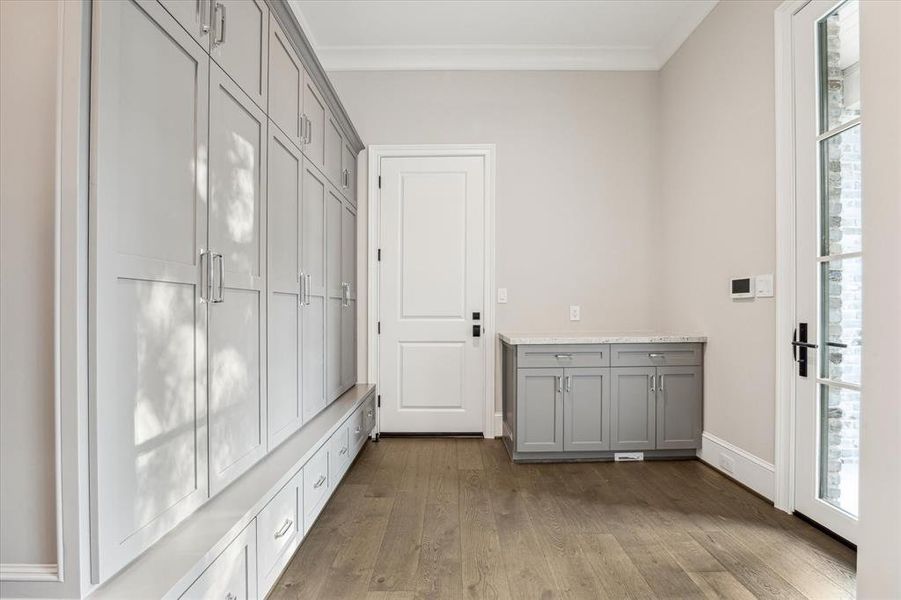 Mud room entry from garage