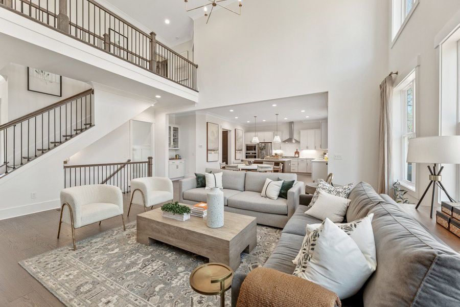 Representative furnished interior of a home built from the Belville by Peachtree Residential in Arden on Lanier, Cumming (Image 11).