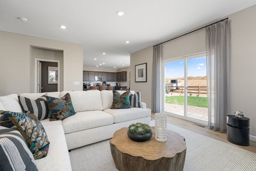 Representative furnished interior of a home built from the 4005 by Risewell Homes in Harvest Crossing, Aurora (Image 4).