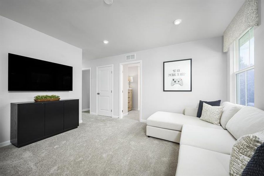 Representative furnished interior of a home built from the Torrey by Ryan Homes in Oakwood Trace, Fairburn (Image 9).