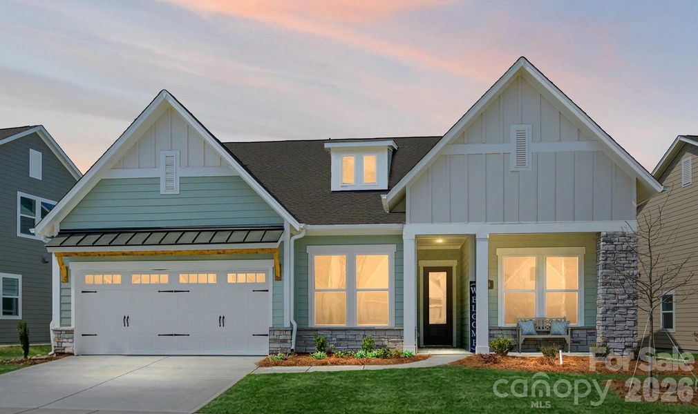 Front exterior of a new home in Encore at Streamside - Tradition Series, Waxhaw, NC, highlighting curb appeal (Image 24). Front exterior of a new home in Encore at Streamside - Tradition Series, Waxhaw, NC, highlighting curb appeal (Image 24).