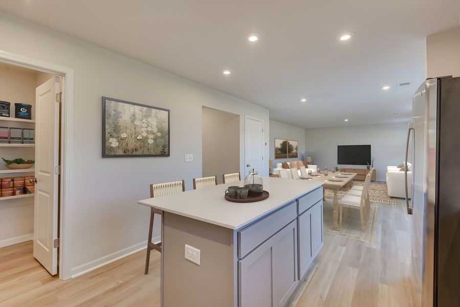 Kitchen, Dining Area and Family Room