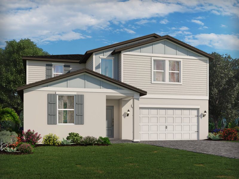 Front exterior of a home in the Meritage Homes at Terra Lago - Classic Series community, located in Indiantown, FL (Image 10).