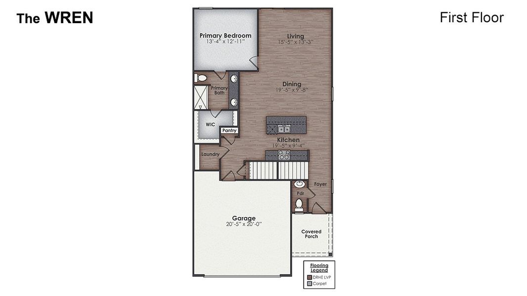 2D floor plan layout of this home in Indigo Preserve, Leland, NC (Image 4).