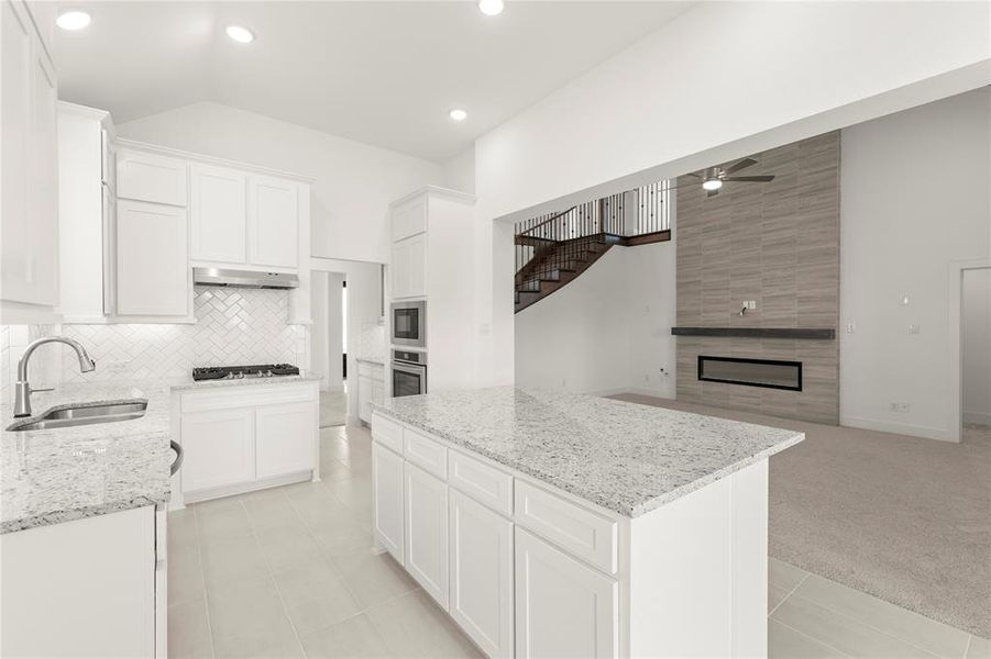 Furnished interior view inside a new home in Villages of Creekwood, Frisco (Image 12). Furnished interior view inside a new home in Villages of Creekwood, Frisco (Image 12).