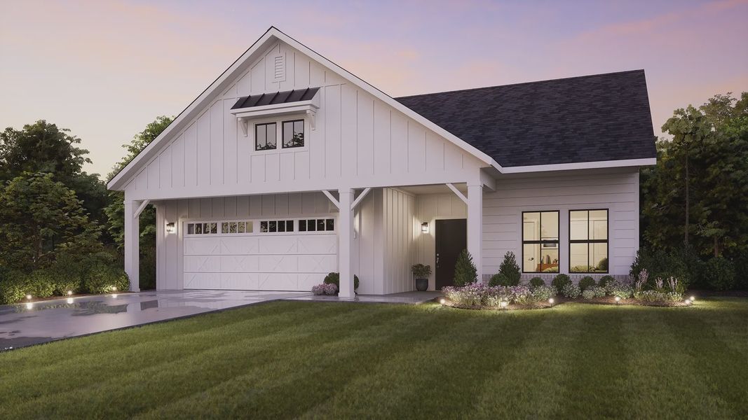 Representative exterior photo of a completed home built from the Promenade by Epcon Communities in Lakeside at Millican Reserve, College Station, TX (Image 28).