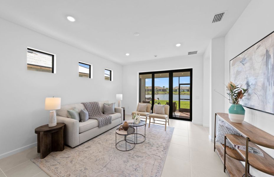 Furnished interior view inside a new home in Del Webb Naples, Ave Maria (Image 12). Furnished interior view inside a new home in Del Webb Naples, Ave Maria (Image 12).
