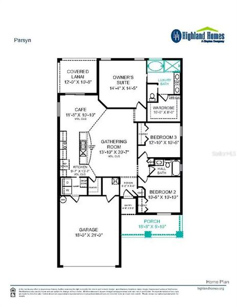 2D floor plan layout of this home in Cypress Ridge Ranch, Wimauma, FL (Image 2).