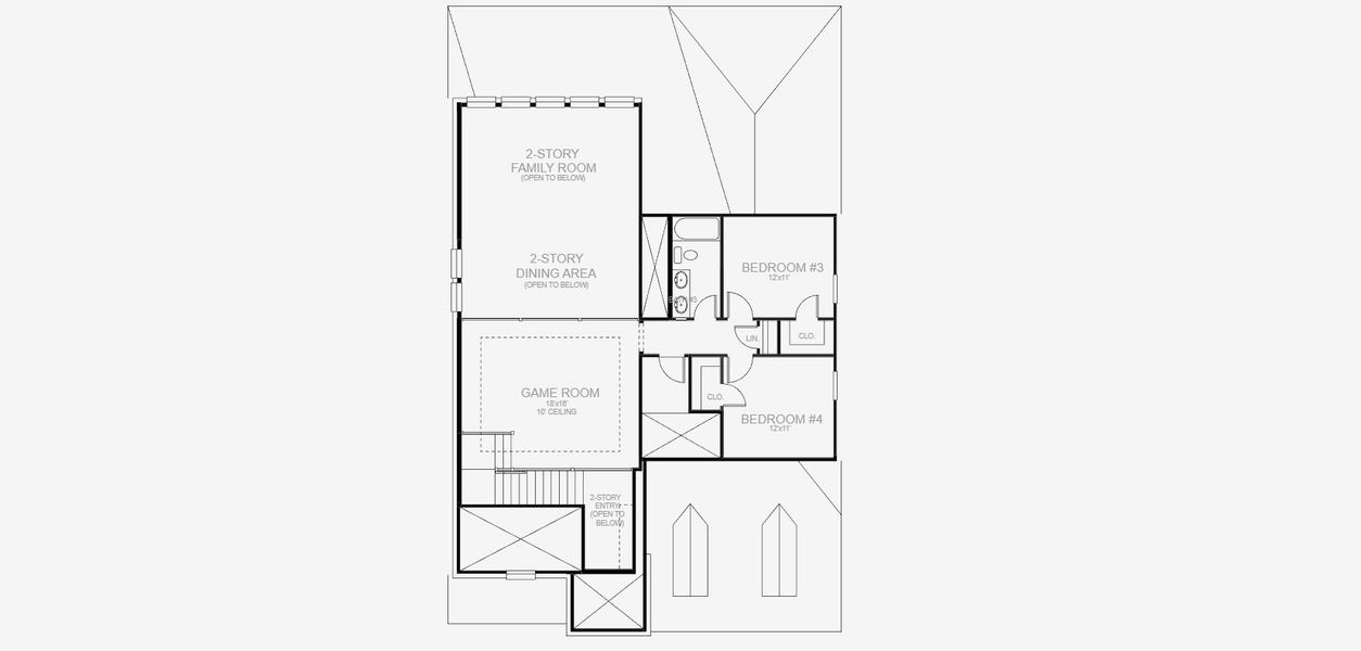 2D floor plan layout for the 2595W by Perry Homes in Walsh Ranch 50', Aledo, TX (Image 4).