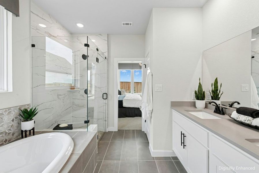 Representative furnished interior of a home built from the Upton by Scott Felder Homes in Crown Ridge Manor, San Antonio (Image 11).