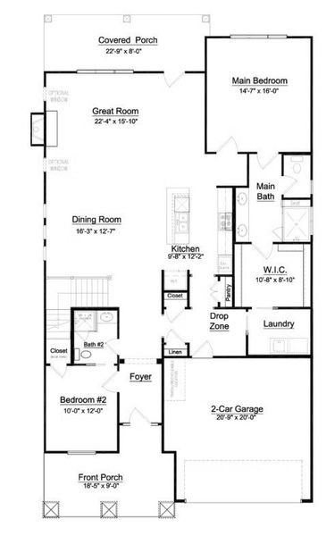 2D floor plan layout for the Avondale by Niblock Homes in Cumberland, Concord, NC (Image 1). 2D floor plan layout for the Avondale by Niblock Homes in Cumberland, Concord, NC (Image 1).