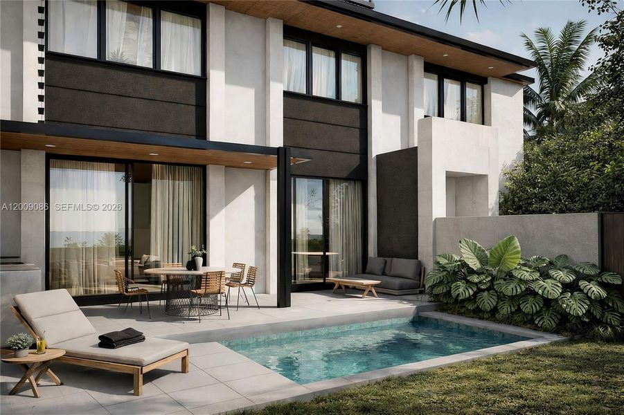 Exterior details and patio area of a home in , Miami (Image 3).