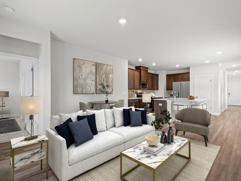 Entertaining's a breeze in the Pendleton's open living space.