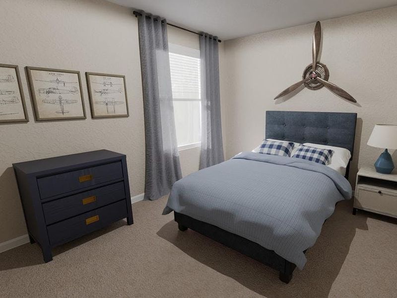 Secondary bedrooms provide space for everyone in your household (Artist`s rendering) Secondary bedrooms provide space for everyone in your household (Artist`s rendering)