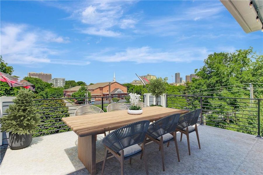 Exterior details and patio area of a home in , Atlanta (Image 32).