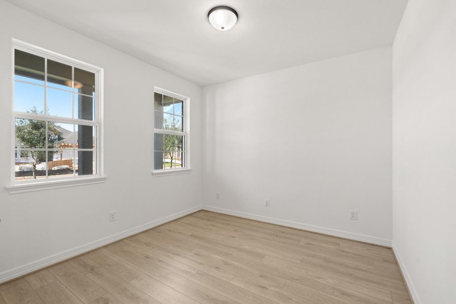 The home office features French doors, beautiful floors, large windows that give a fresh feel, this space promotes focus and creativity. The home office features French doors, beautiful floors, large windows that give a fresh feel, this space promotes focus and creativity.