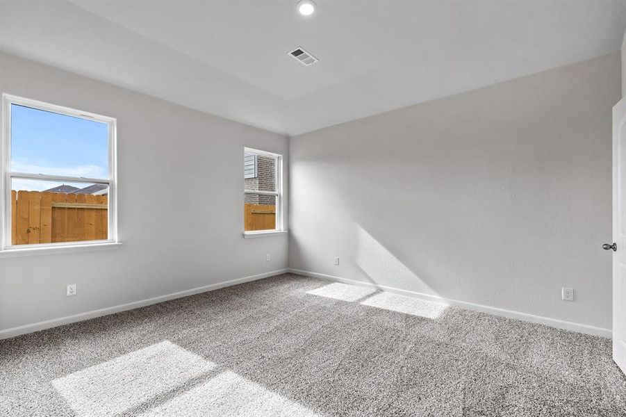 Carpeted empty room featuring a wealth of natural light