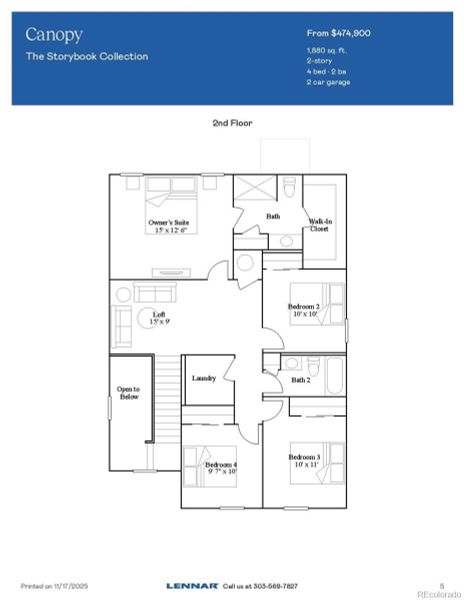 2D floor plan layout of this home in Muegge Farms, Bennett, CO (Image 3).