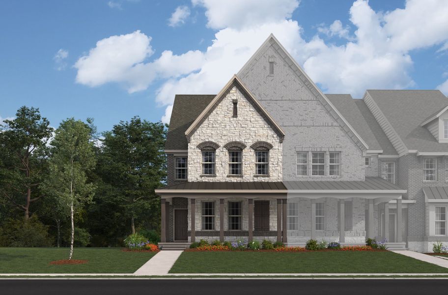 Front exterior of a new home in Bayside, Rowlett, TX, highlighting curb appeal (Image 2).